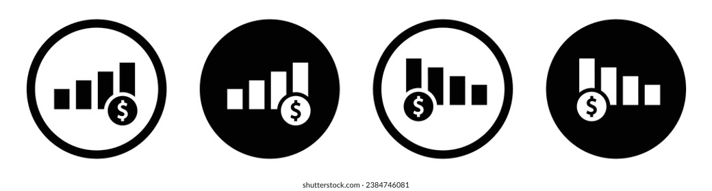 Finance graph chart. Money graph icon, vector illustration