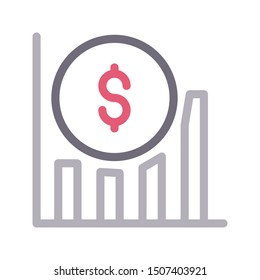 finance graph colour line vector icon