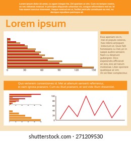 Finance Graph Document with Info Charts Financial Business Page Infographic Set Vector Illustration