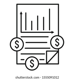 Finance graph icon. Outline finance graph vector icon for web design isolated on white background