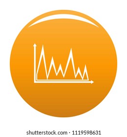 Finance graph icon. Simple illustration of graph vector icon for any any design orange