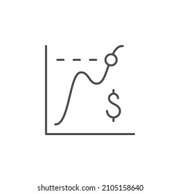 Finance graph line outline icon