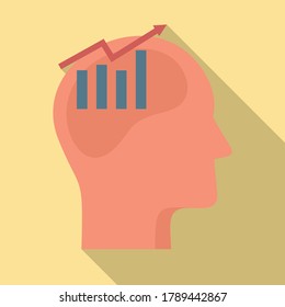 Finanzen Graphen Neuromarketing Symbol. Flache Illustration des Finanzdiagramms Neuromarketing Vektorsymbol für Webdesign