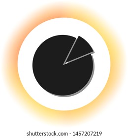 Finance graph sign. Dark icon with shadow on the glowing circle button. Illustration.