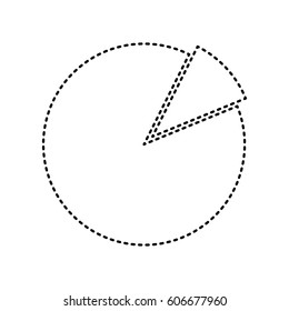 Finance graph sign. Vector. Black dashed icon on white background. Isolated.