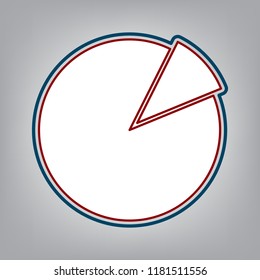 Finance graph sign. Vector. Dark red, transparent and midnight green stroke of white icon at grayish background.