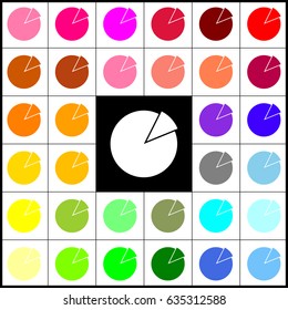 Finance graph sign. Vector. Felt-pen 33 colorful icons at white and black backgrounds. Colorfull.