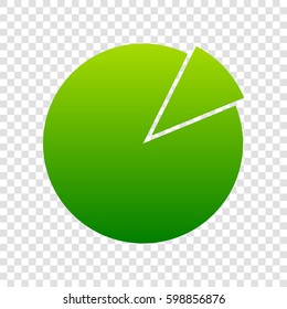 Finance graph sign. Vector. Green gradient icon on transparent background.