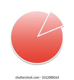 Finance graph sign. Vector. Reddish icon with white and gray shadow on white background. Isolated.