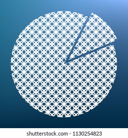 Finance graph sign. Vector. White textured icon at lapis lazuli gradient background.