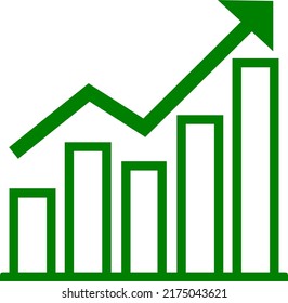 Finanzdiagramm, Aufwärtstrend. Wachstum der Weltwirtschaft. grüner Pfeil von trend.Marktbewegungen kreatives Konzept kartiert auf, Infografiken.