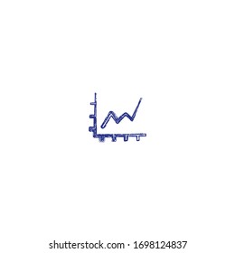 finance graphic chart profit rising logo icon design with line art style 