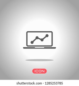 Finance graphic, grow. Icon under spotlight. Gray background