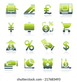 Finance green icons.