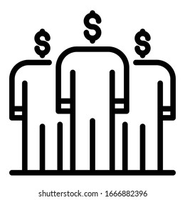 Finance group icon. Outline finance group vector icon for web design isolated on white background