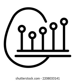 El vector de contorno del icono de crecimiento de finanzas. El negocio del éxito. Estrategia creativa