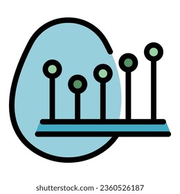 Finance grow icon outline vector. Success business. Strategy creative color flat