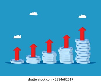 Las finanzas crecen paso a paso. concepto de financiación del crecimiento e inversión 