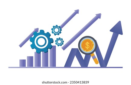 Finance growth banner.on white background.Vector Design Illustration.