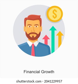Finance Growth or Development Icon Concept