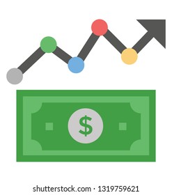 Finance growth flat icon 