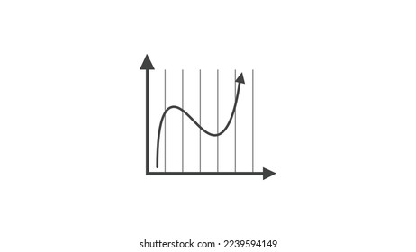 Icono de crecimiento de finanzas.Gráfica vectorial plana.