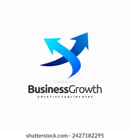 finance growth with letter x arrow shape combination logo, Letter X Arrow logo