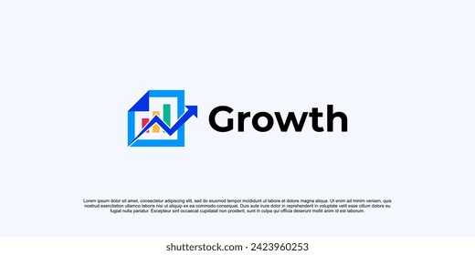 finance growth logo, arrow concept logo and diagram