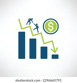  Vector de icono del logotipo de crecimiento financiero.