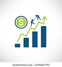  Vector de icono del logotipo de crecimiento financiero.