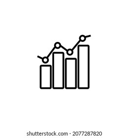financia la plantilla de logotipo de ilustración de vectores de icono de estadísticas gráficas para muchos fines. Aislado sobre fondo blanco.