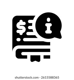 finance guide glyph icon. Strong and solid vector icon for websites, mobile interfaces, presentations, and visual branding. High quality and easy to edit.