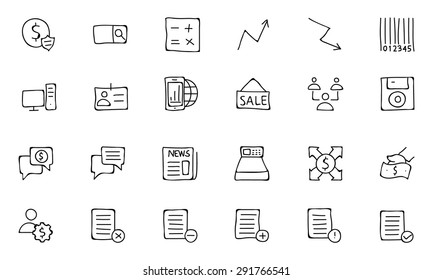 Finance Hand Drawn Doodle Icons