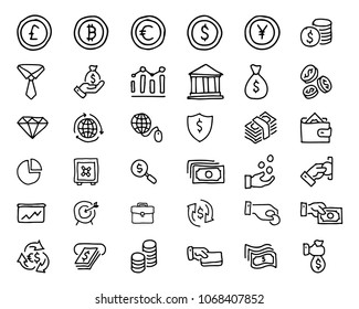 finance hand drawn icon design illustration, line style icon, designed for app and web