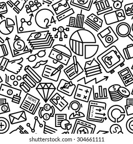 Finance Hand Drawn Outline Icon Pattern Background 