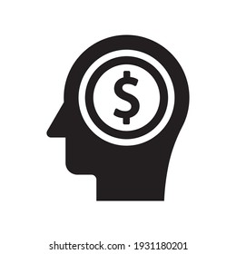finance head icon - mind money icon - Dollar sign