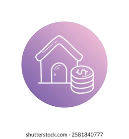 Finance Home icon vector stock illustration