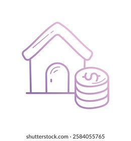 Finance Home icon vector stock illustration