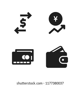 finance icon. 4 finance vector icons set. transaction, credit card and wallet icons for web and design about finance theme