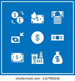 finance icon. 9 finance vector set. money bag, dollar, invoice and cash icons for web and design about finance theme