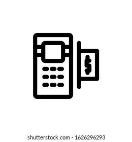 finance icon, automated teller machine icon design line style. Perfect for application, web, logo and presentation template