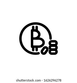 finance icon, bit coin icon design line style. Perfect for application, web, logo and presentation template
