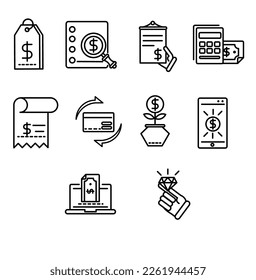 Finance icon in black and white colour