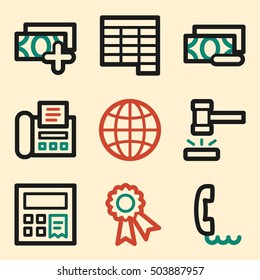 Icono de finanzas, signo web de vector de negocio. Símbolos bancarios y monetarios.