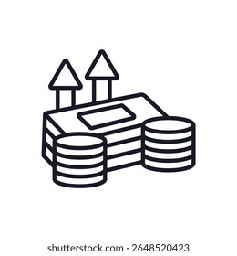 Icono de finanzas colección. Estilo de diseño con fondo