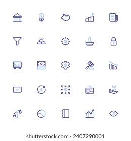 Colección de iconos de finanzas. Icono 2D Pixel Perfect Finance and Accounting Duoline Style