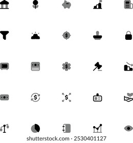 Finance Icon Collection. Pixel Perfect Marketing Duotone Style 2D Icon
