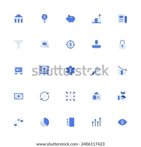 Finance Icon Collection. Pixel Perfect Finance and Accounting Monochrome Style 2D Icon