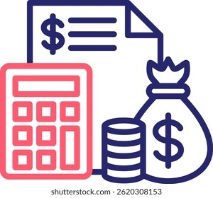 Icono de finanzas Ilustración vectorial de color