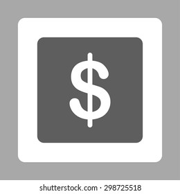 Finance icon from Commerce Buttons OverColor Set. Vector style is dark gray and white colors, flat square rounded button, silver background.